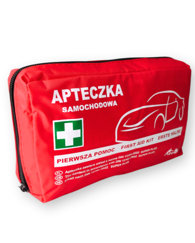 APTECZKA PIERWSZEJ POMOCY SAMOCHODOWA STRAŻAK SASZETKA AS NYLON Z DIN 13164 SUPER PLUS
