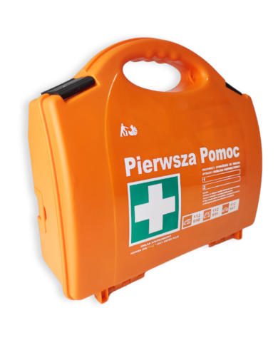 APTECZKA PIERWSZEJ POMOCY WALIZKA STRAŻAK P10, PRZEMYSŁOWA, Z WYPOSAŻENIEM DIN 13164 SUPER PLUS