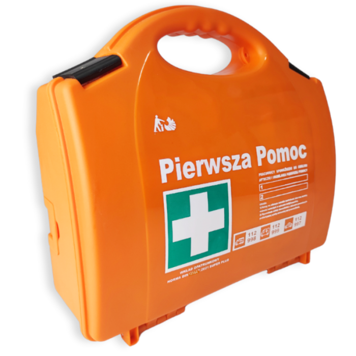 APTECZKA PIERWSZEJ POMOCY WALIZKA STRAŻAK P-10 PRZEMYSŁOWA Z WYPOSAŻENIEM DIN 13157 SUPER PLUS