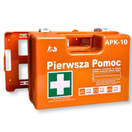 APTECZKA PIERWSZEJ POMOCY STRAŻAK  APK-10, Z WIESZAKIEM, PRZEMYSŁOWA, WYPOSAŻENIE DIN 13164 SUPER PLUS