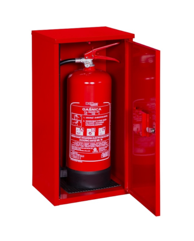 METALOWA SZAFKA NA GAŚNICĘ 6KG BOXMET BX-CABINET6, ZAMYKANA, CZERWONA