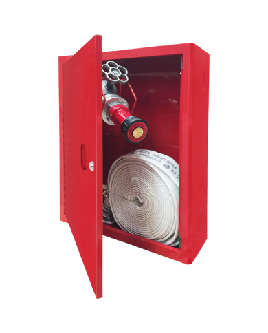 HYDRANT WEWNĘTRZNY ZAWIESZANY BX-HW52 C, PŁASKO SKŁADANY WĄŻ DN52, PRĄDOWNICA, 20 M