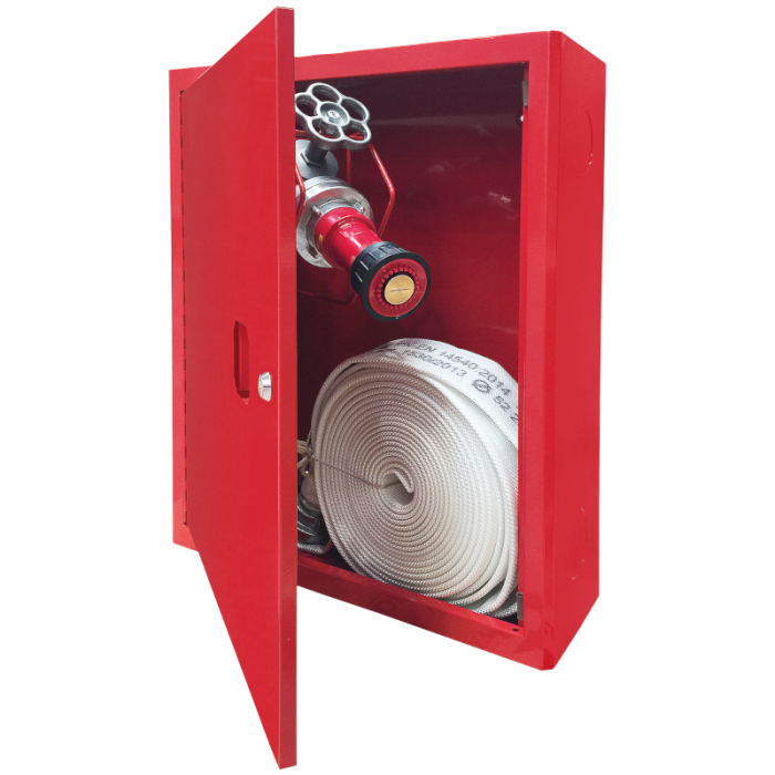 HYDRANT WEWNĘTRZNY ZAWIESZANY BX-HW52 C, PŁASKO SKŁADANY WĄŻ DN52, PRĄDOWNICA, 20 M