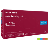 RĘKAWICZKI LATEKSOWE DIAGNOSTYCZNE MERCATOR AMBULANCE HIGH RISK, DLA RATOWNIKÓW, WZMOCNIONE, 50 SZT.
