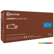 RĘKAWICZKI LATEKSOWE DIAGNOSTYCZNE MERCATOR COMFORT PF, TEKSTUROWANE, KREMOWE, 100 SZT.