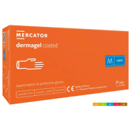 RĘKAWICZKI LATEKSOWE DIAGNOSTYCZNE MERCATOR DERMAGEL, TEKSTUROWANE, KREMOWE, 100 SZT.