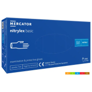 RĘKAWICZKI NITRYLOWE MERCATOR NITRYLEX BASIC, TEKSTUROWANE, GRANATOWE, 100 SZT.