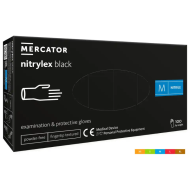 RĘKAWICZKI NITRYLOWE MERCATOR NITRYLEX BLACK, BEZPUDROWE, CZARNE, 100 SZT.