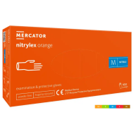 RĘKAWICZKI NITRYLOWE MERCATOR NITRYLEX ORANGE, TEKSTUROWANE, POMARAŃCZOWE, 100 SZT.