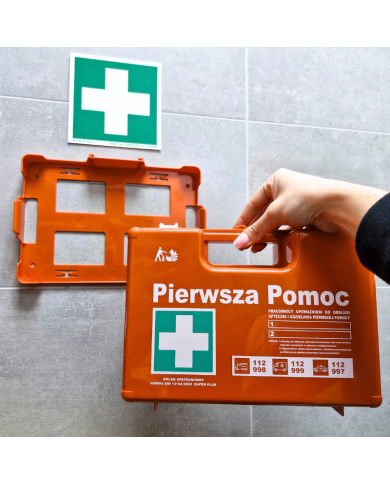 APTECZKA PIERWSZEJ POMOCY STRAŻAK APK-15, PRZEMYSŁOWA, WYPOSAŻENIE DIN 13157 SUPER PLUS