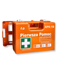 APTECZKA PIERWSZEJ POMOCY STRAŻAK APK-20, Z WIESZAKIEM, WYPOSAŻENIE DIN 13169 ( 2 x DIN13157) SUPER PLUS