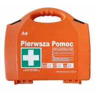 APTECZKA PIERWSZEJ POMOCY WALIZKA STRAŻAK P10, PRZEMYSŁOWA, Z WYPOSAŻENIEM DIN 13164 SUPER PLUS