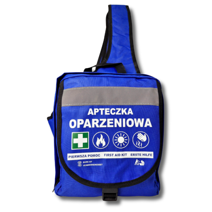 APTECZKA PIERWSZEJ POMOCY STRAŻAK NA OPARZENIA PLECAK OPARZENIOWY